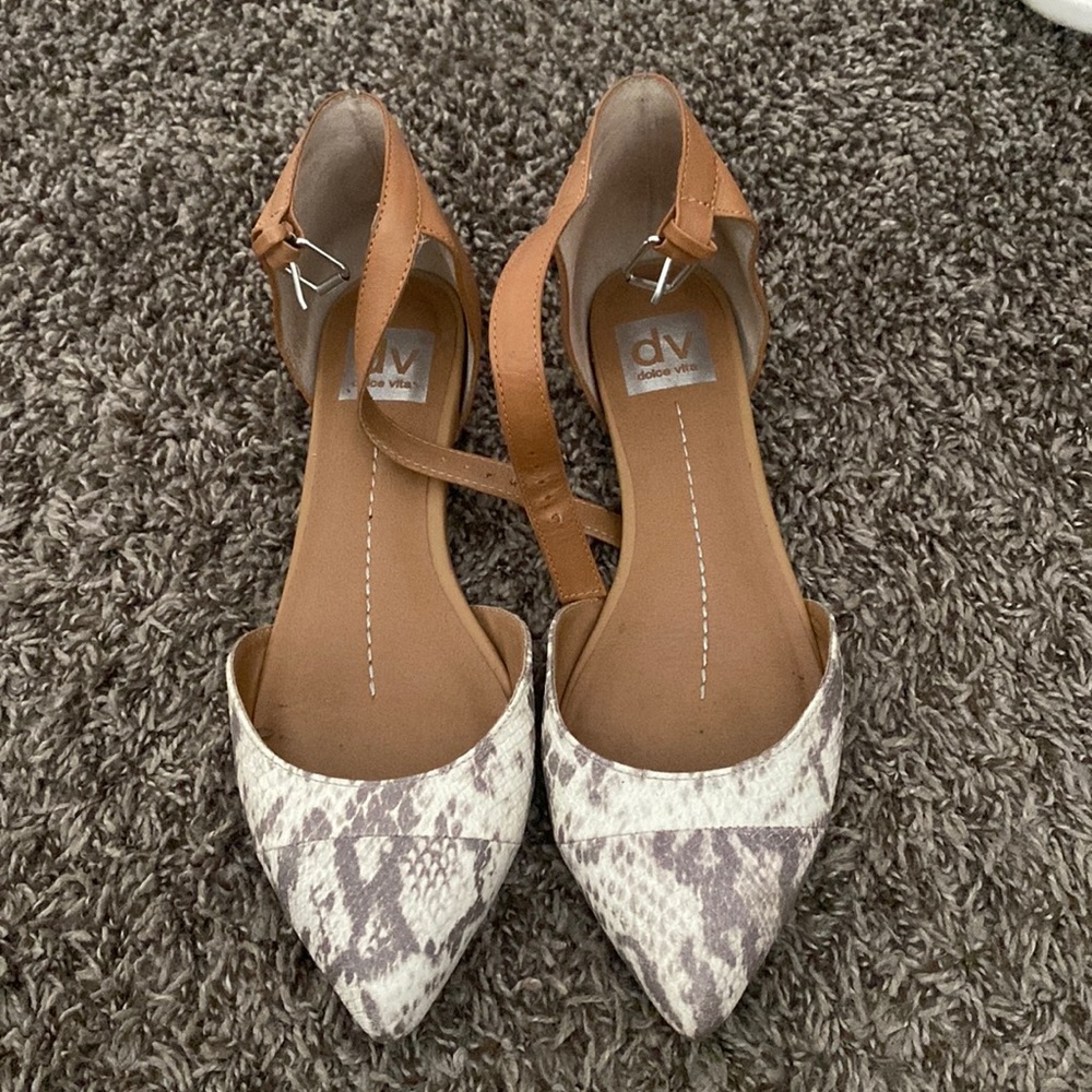 Dolce Vita snake print ankle strap sandals 8.5
